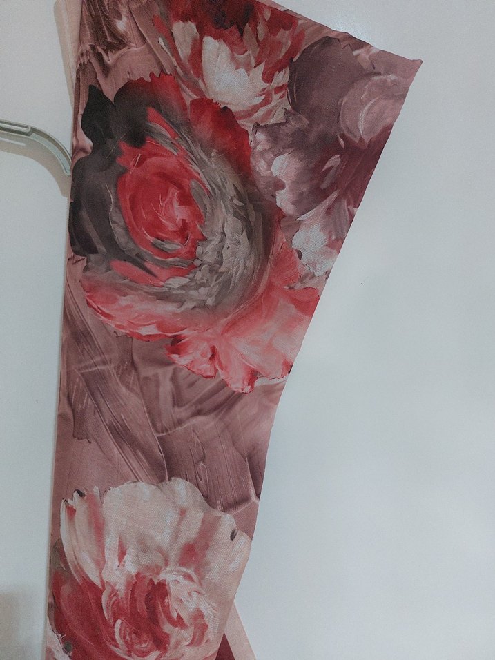 Bordo Gri Desenli Kadın çiçek desenli trend şal - Görsel 2