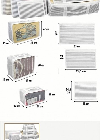 0 - 13 kg Beden 6 lı bavul organizer 