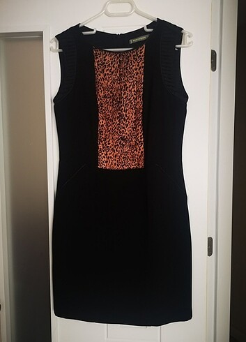 Leopar desenli elbise