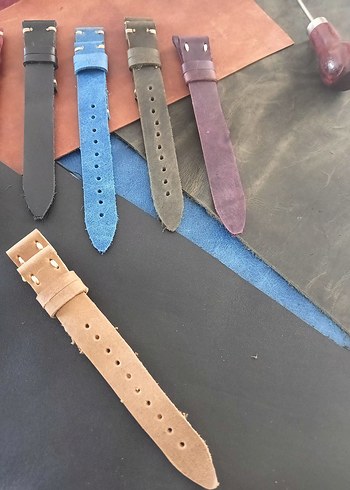 gerçek deri el yapımı saat kordonları - Görsel 12