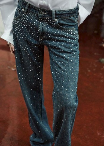 Zara Zara Taşlı Jean Pantolon