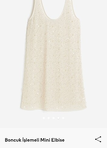 H&M Boncuk İşlemeli Elbise
