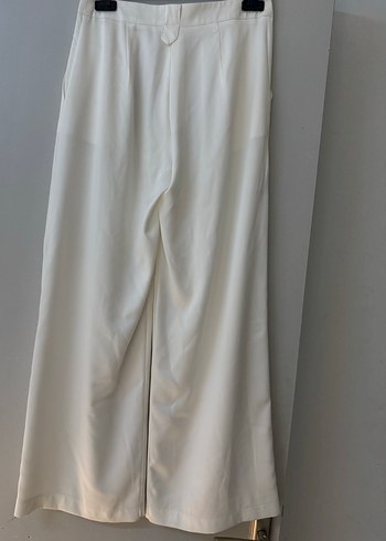 Beyaz Salaş Kadın saten  Pantolon - Görsel 3