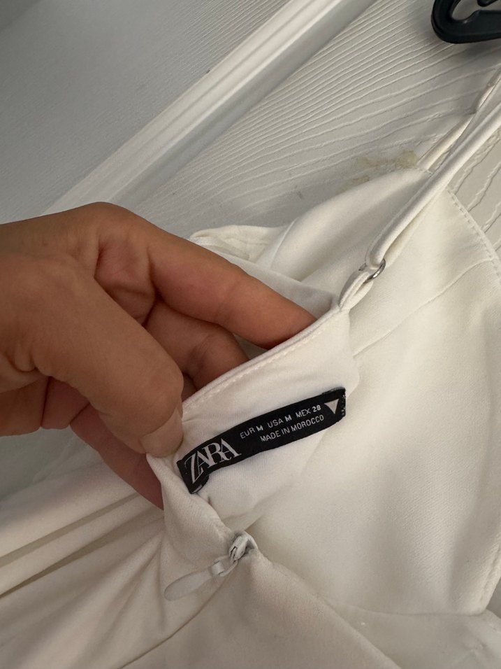 Beyaz Drapeli Uzun Abiye Elbise - Görsel 3