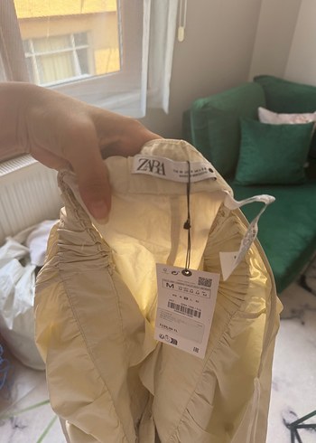 Bej Kemerli Keten Midi Tulum - Görsel 6