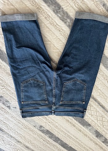 Mango Kadın Lacivert Midi Jean Şort