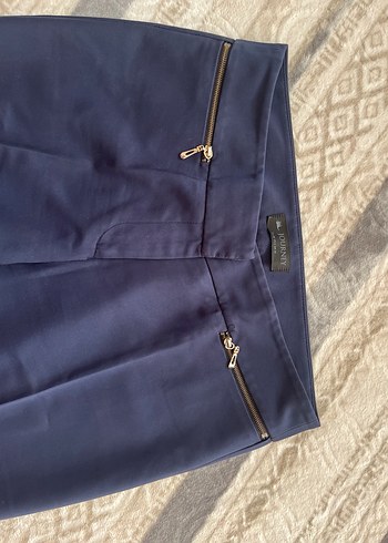 38 Beden Lacivert Kadın Kumaş Pantolon, Normal Boy, Fermuarlı