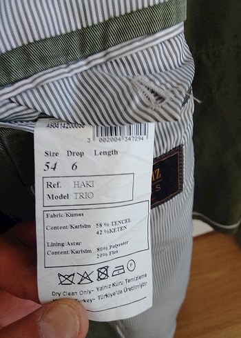 SARAR Yeşil Regular Fit Keten Ceket - Görsel 5