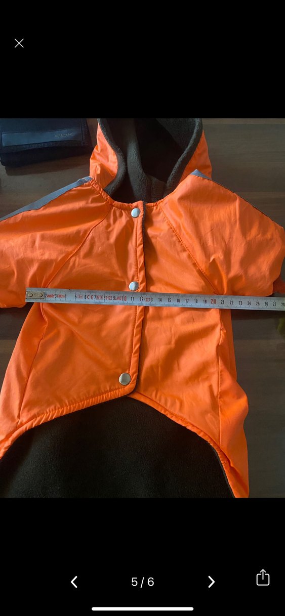 Turuncu Kapüşonlu Fermuarlı köpek Yağmurluk - Görsel 5