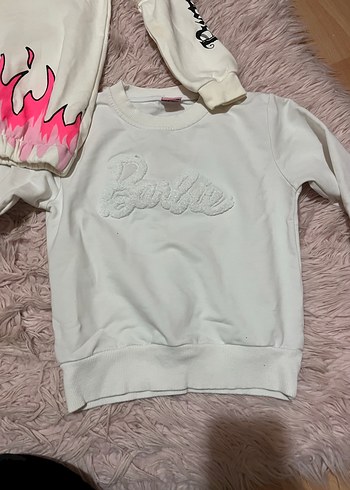 Kız Çocuk Renkli Baskılı Kapüşonlu Sweatshirt - Görsel 2