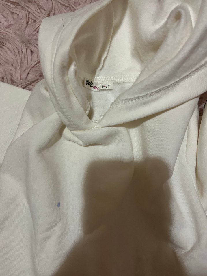 Kız Çocuk Renkli Baskılı Kapüşonlu Sweatshirt - Görsel 4