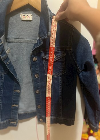 Kız Çocuk Koyu Mavi Denim Düğmeli Ceket - Görsel 5