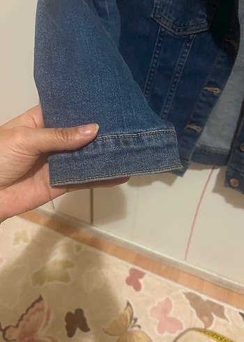 Kız Çocuk Koyu Mavi Denim Düğmeli Ceket - Görsel 3