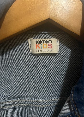 Kız Çocuk Koyu Mavi Denim Düğmeli Ceket - Görsel 7