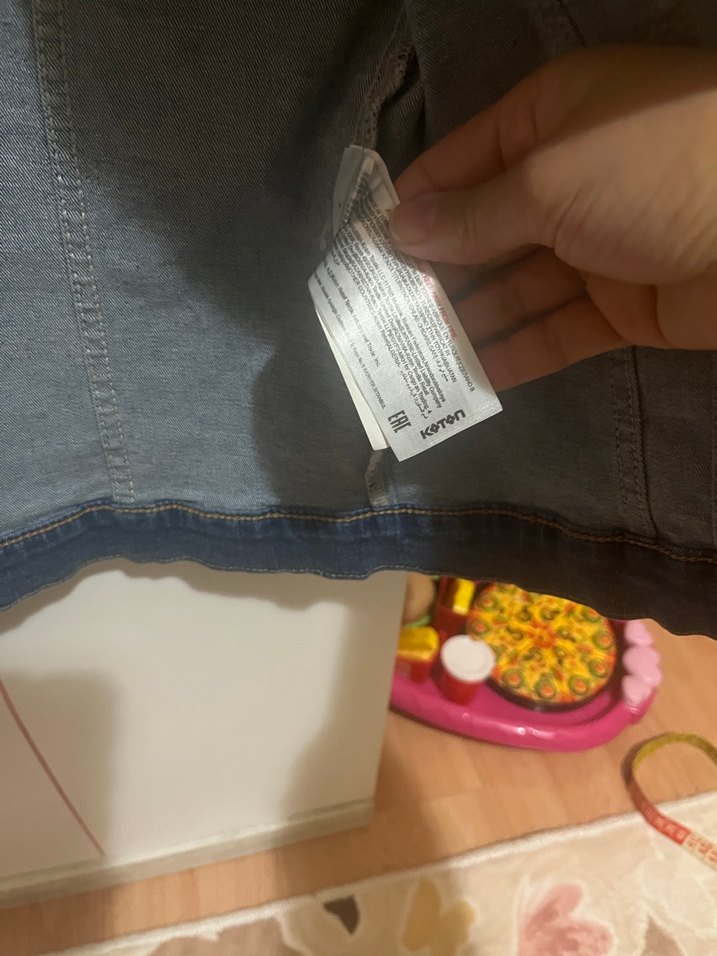 Kız Çocuk Koyu Mavi Denim Düğmeli Ceket - Görsel 2
