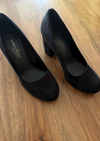 Siyah Süet Platform Topuklu Stiletto - Görsel 3
