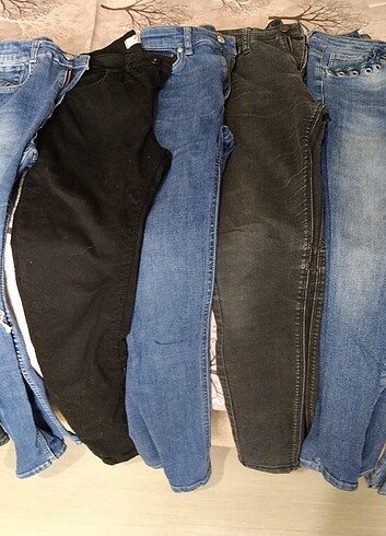 xs Beden Siyah, mavi füme renklerde kadın kot pantolonlar 
