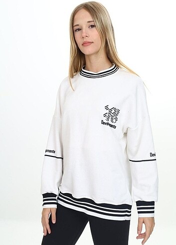 Kız Uzun Kollu Beyaz Sweatshirt (13-14 yaş)