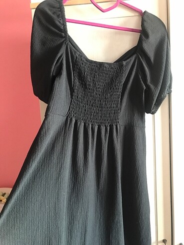 Karpuz kol siyah günlük elbise - Görsel 5