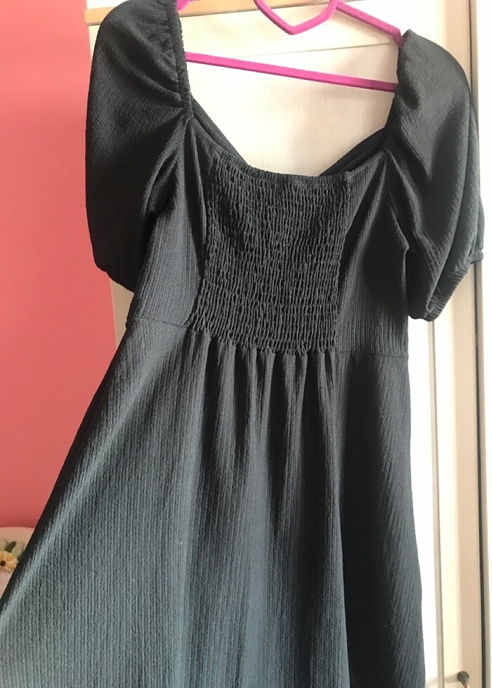 Karpuz kol siyah günlük elbise - Görsel 5