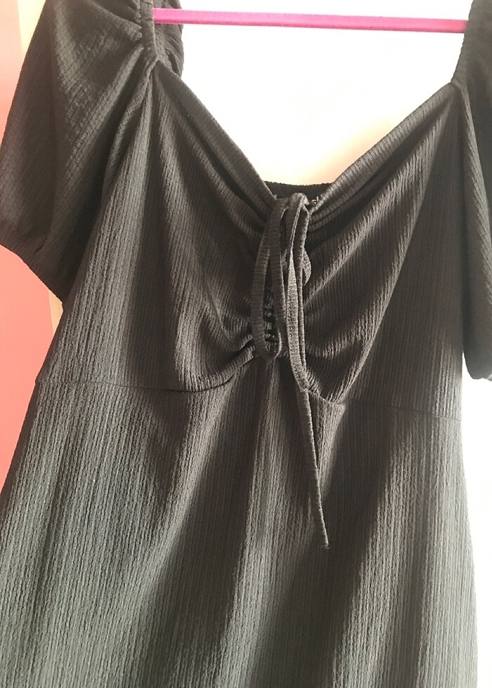 Karpuz kol siyah günlük elbise - Görsel 4