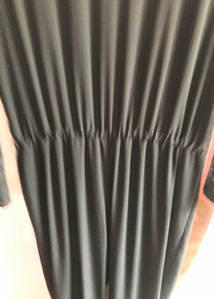 Siyah dantel detaylı tulum şık - Görsel 2