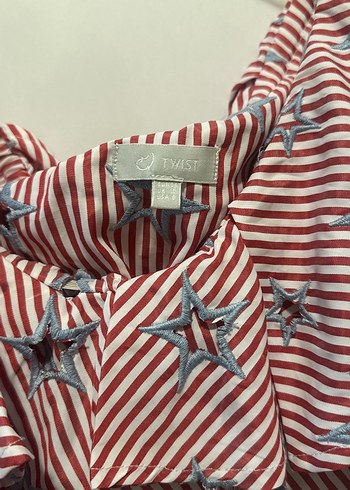 Kırmızı Zebra  yıldız Desenli Volanlı tulum - Görsel 2