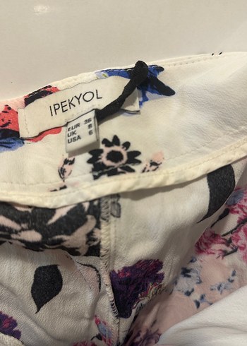 Uzun Bol Kesim Çok Renkli Bohem Pantolon yüksek bel bol paça - Görsel 3