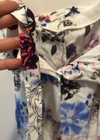 Uzun Bol Kesim Çok Renkli Bohem Pantolon yüksek bel bol paça - Görsel 4