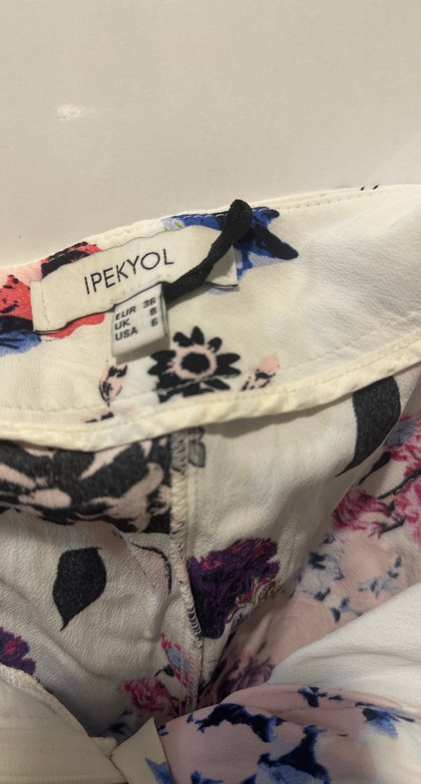 Uzun Bol Kesim Çok Renkli Bohem Pantolon yüksek bel bol paça - Görsel 3