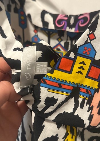 Renkli Püsküllü Bohem Kadın Bluz - Görsel 6