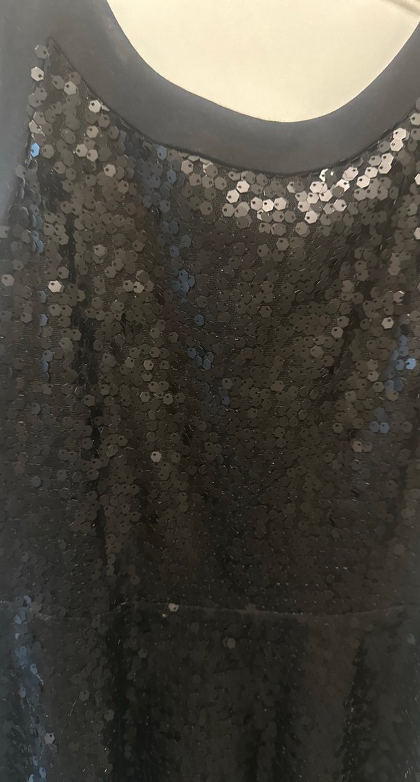 Siyah Payetli Straplez Midi Abiye Elbise - Görsel 2