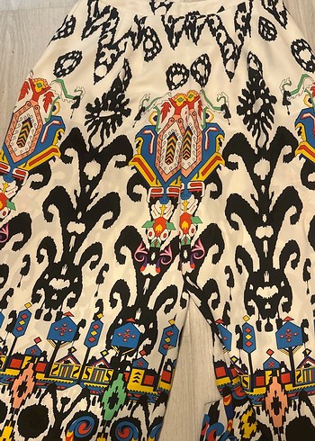 Renkli Bohem Kadın Kumaş Pantolon - Görsel 2