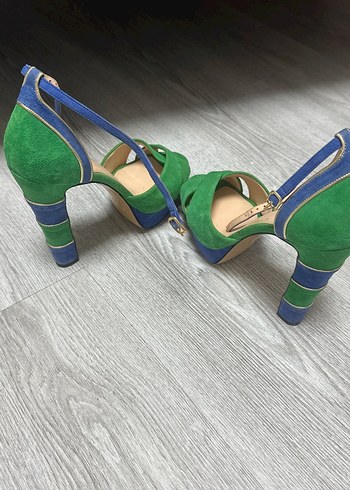 Yeşil Platform Topuklu Kadın Akşam Ayakkabısı - Görsel 3