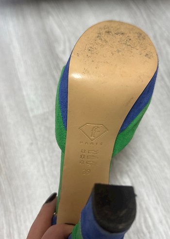 Yeşil Platform Topuklu Kadın Akşam Ayakkabısı - Görsel 4