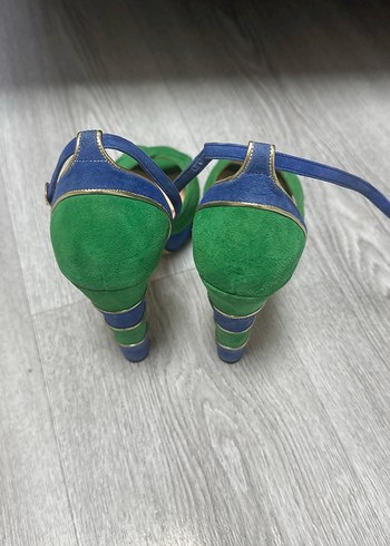 Yeşil Platform Topuklu Kadın Akşam Ayakkabısı - Görsel 6