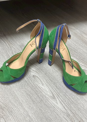 Yeşil Platform Topuklu Kadın Akşam Ayakkabısı - Görsel 2