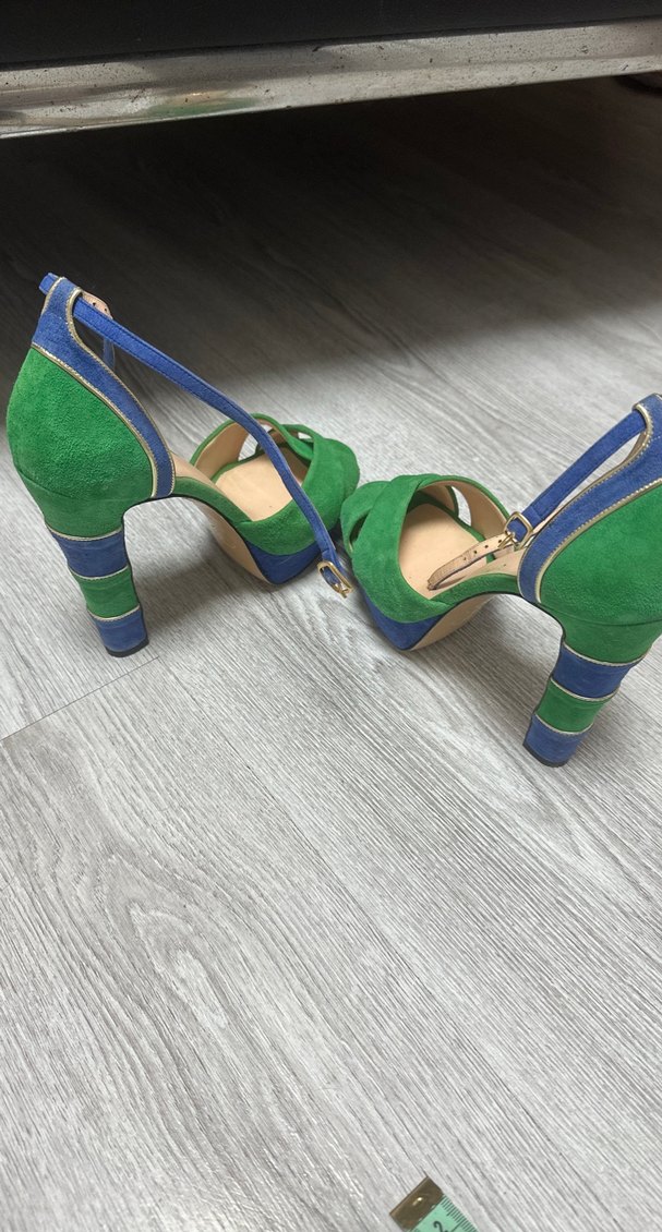 Yeşil Platform Topuklu Kadın Akşam Ayakkabısı - Görsel 3