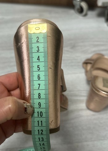 Bej Parlak Dolgu Topuklu Kadın Ayakkabı - Görsel 4