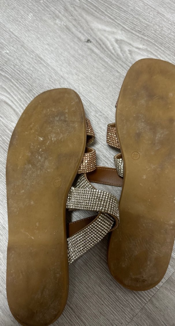 Kahverengi Parlak Yılan Desenli Dolgu Topuklu Terlik - Görsel 4