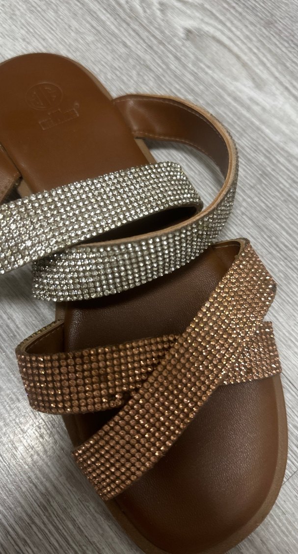 Kahverengi Parlak Yılan Desenli Dolgu Topuklu Terlik - Görsel 3