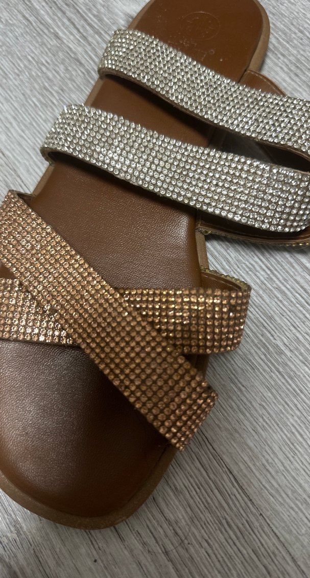 Kahverengi Parlak Yılan Desenli Dolgu Topuklu Terlik - Görsel 2