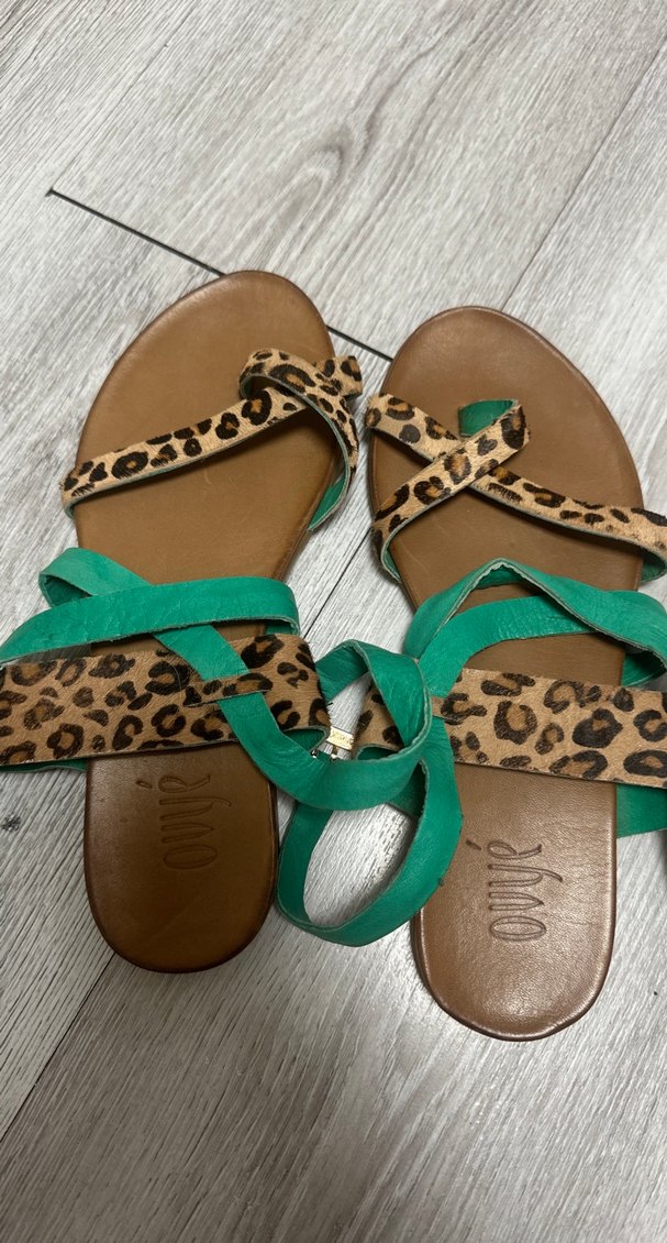 Turkuaz Parlak Yılan Desenli Dolgu Topuklu Kadın Sandalet - Görsel 2