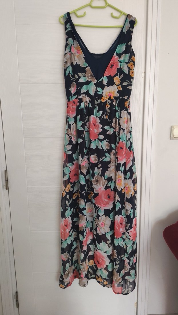 Çiçek Desenli Bohem Uzun Elbise - Görsel 2