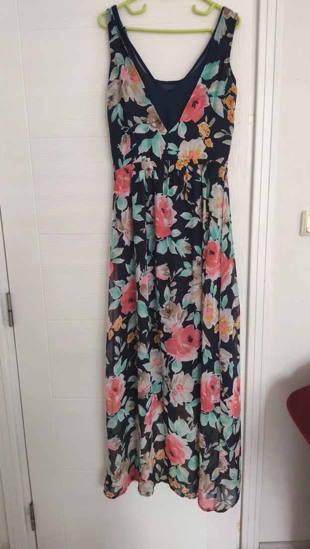 Çiçek Desenli Bohem Uzun Elbise - Görsel 3