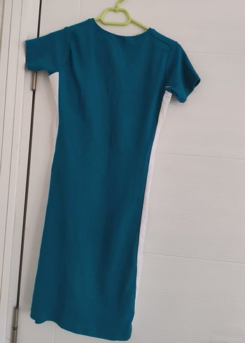 Mavi  Kısa Kollu Kadın Elbise - Görsel 2