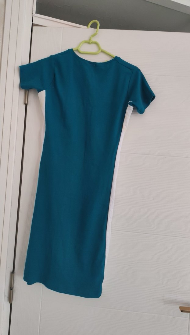 Mavi  Kısa Kollu Kadın Elbise - Görsel 2