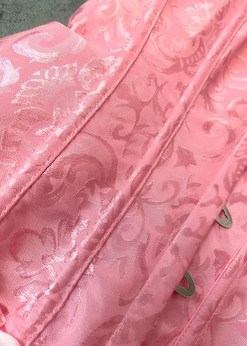 Stradivarius Dantel Detaylı Pembe Straplez Uzun Büstiyer korse