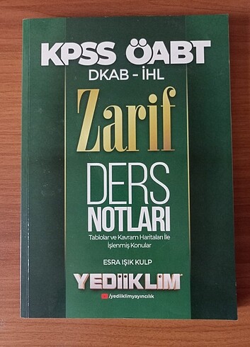 KPSS ÖABT DİN DKAB DİKAB ZARİF MUALLİME DERS NOTU YEDİİKLİM 