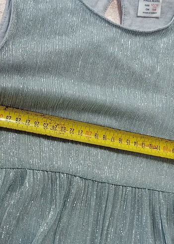 10 Yaş Beden gri Renk Kız Çocuk Gri Keten Piliseli Elbise